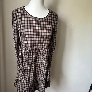 Sonoma Black and Tan Plaid Dress